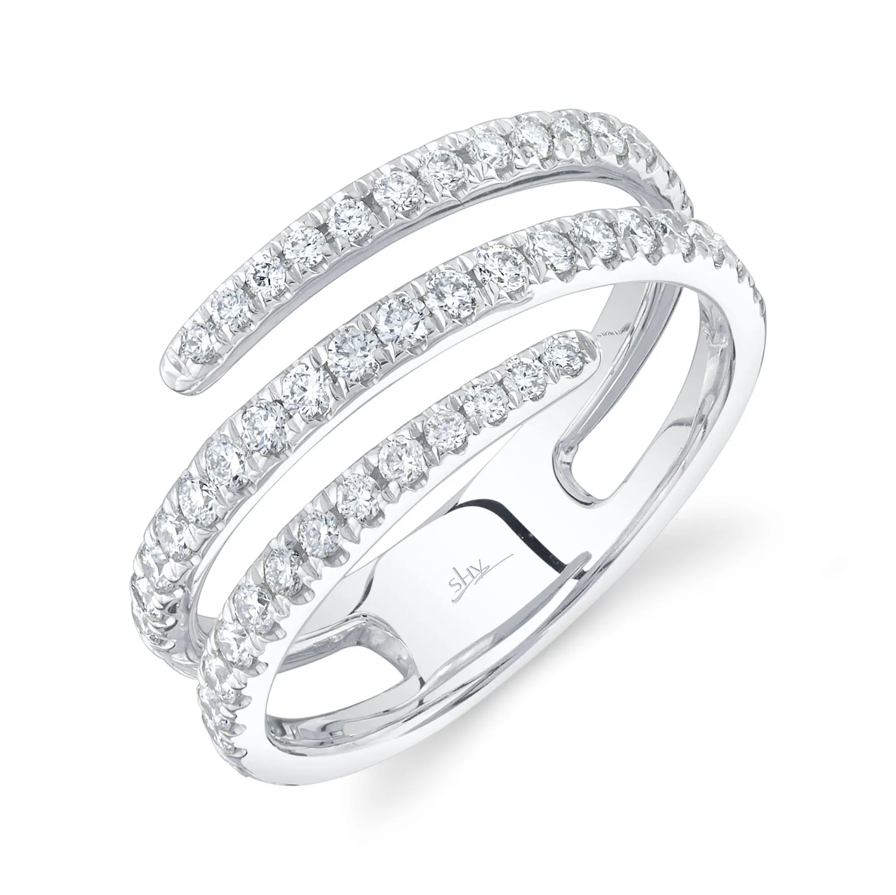 14K White Gold 0.61 Carat Diamond Wrap Ring