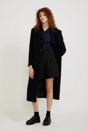 2-Way 3 Button Boucle Wool Coat Black