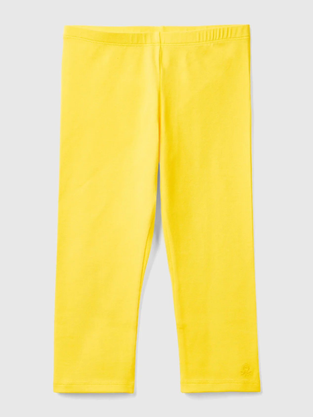 3/4 leggings in stretch cotton - Yellow | Benetton