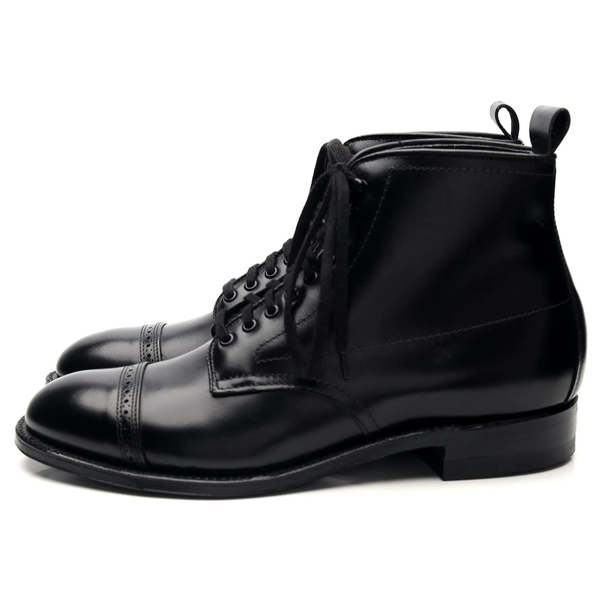 '41927H' Black Leather Boots UK 7 US 7.5 D