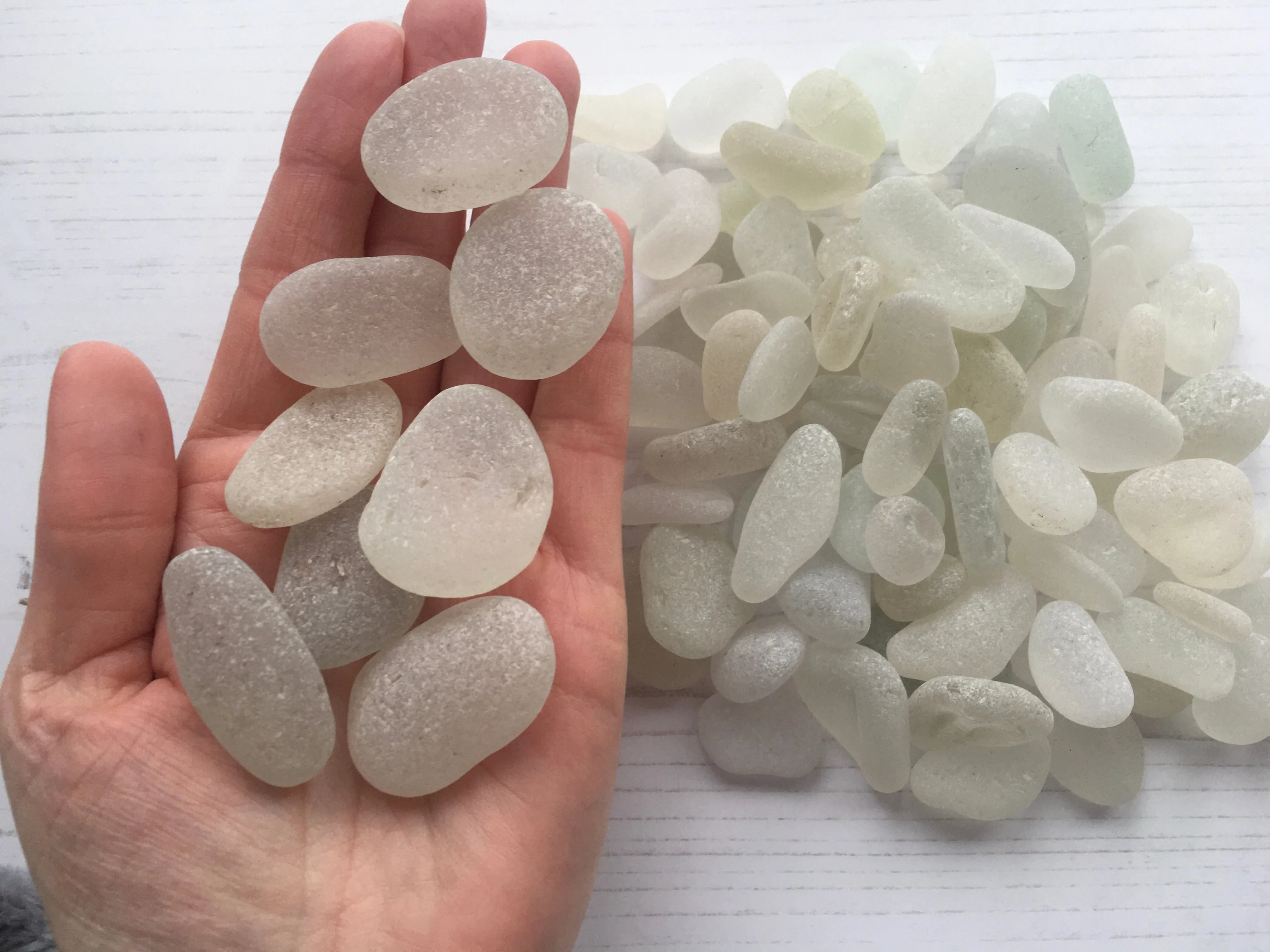 500g Chunky White Seaham Sea Glass - Jewelry Quality