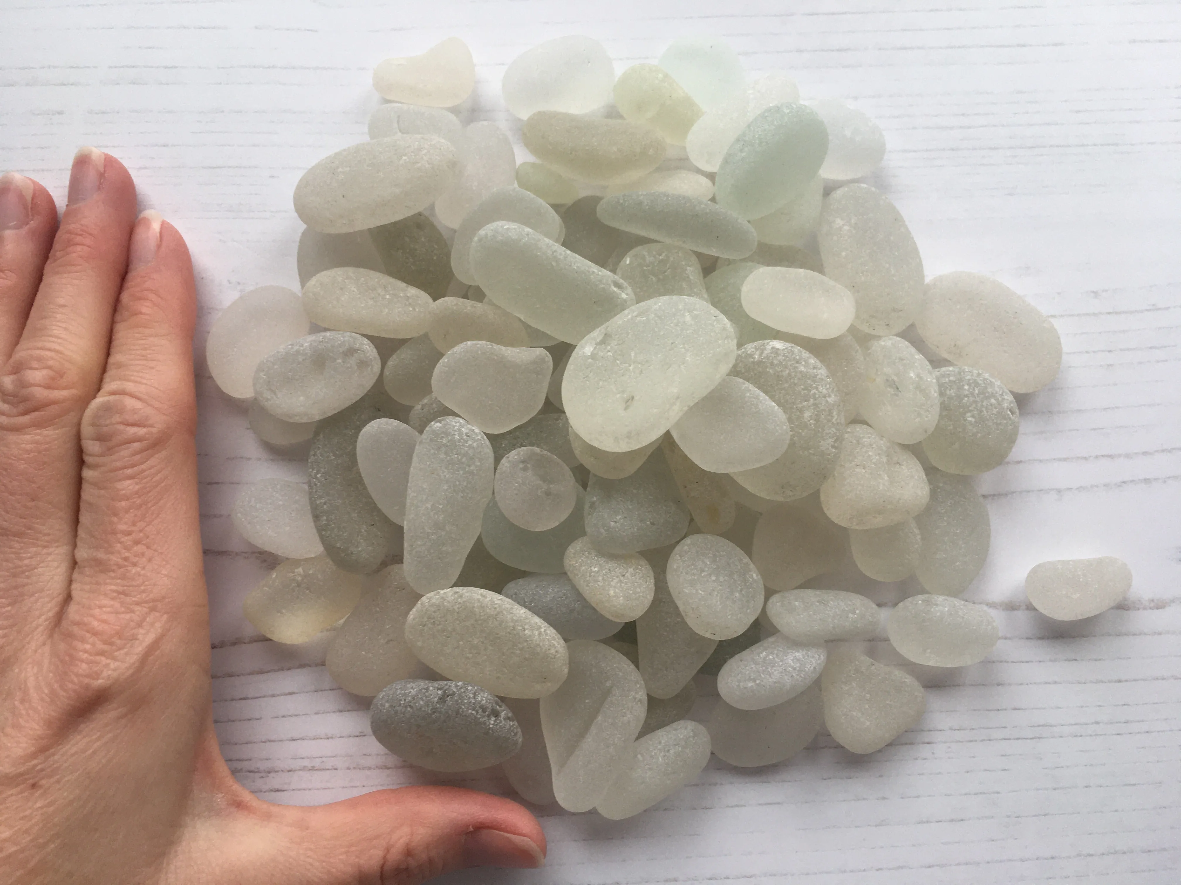 500g Chunky White Seaham Sea Glass - Jewelry Quality