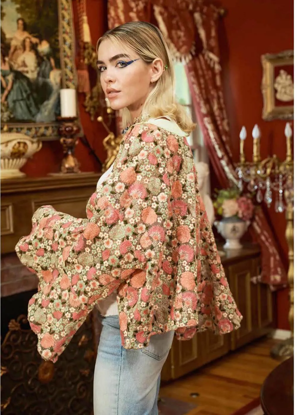 Aratta Vintage Garden Floral Kimono Multi