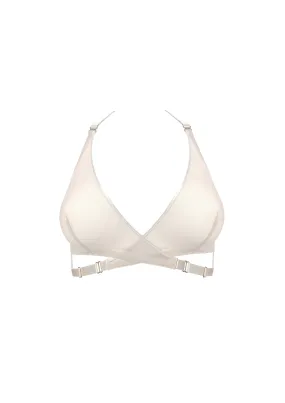 Art Deco Mesh Cream Wrap Bra