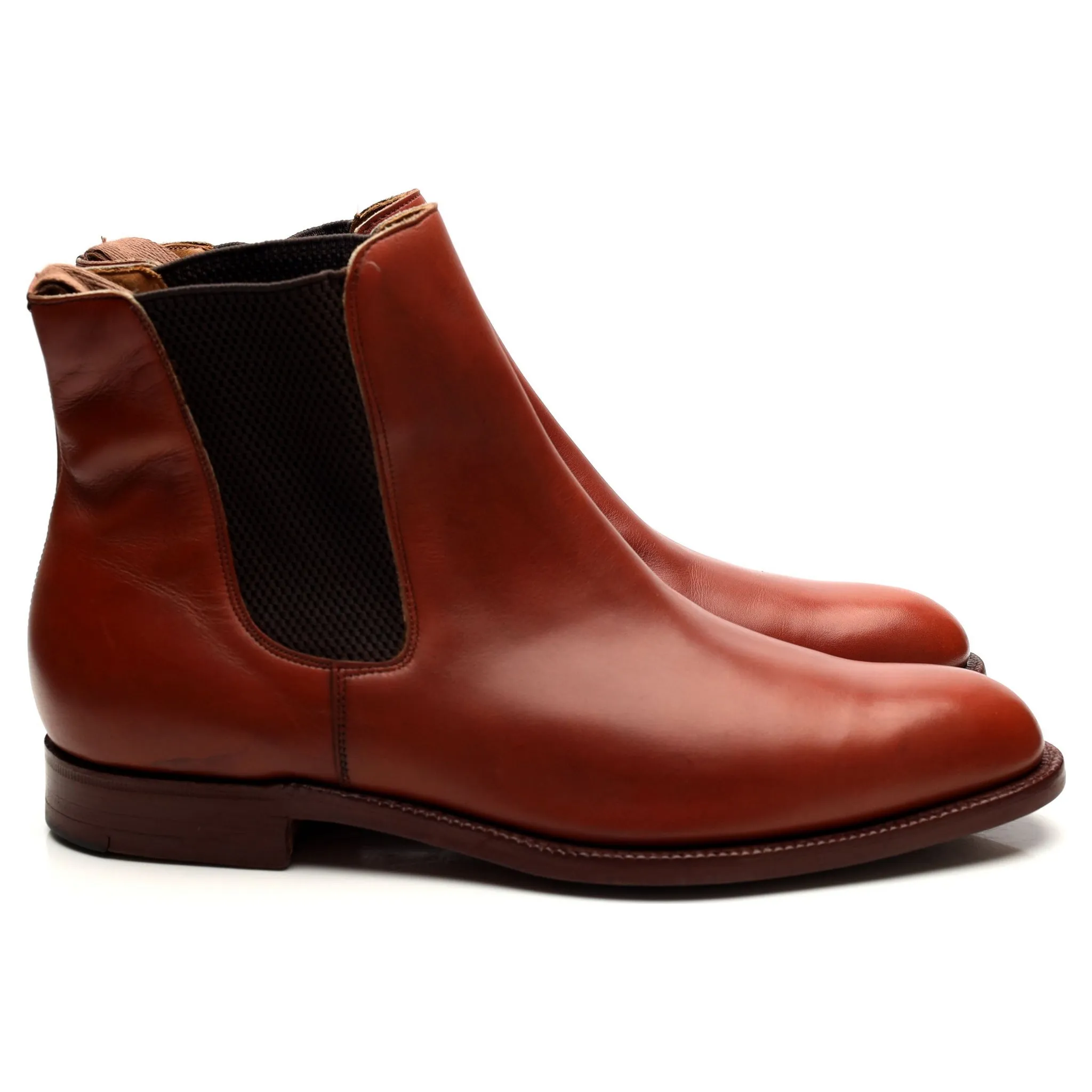 'Astoria' Tan Brown Leather Chelsea Boots UK 8.5 G