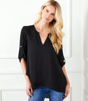 Asymmetric Hem Wrap Top