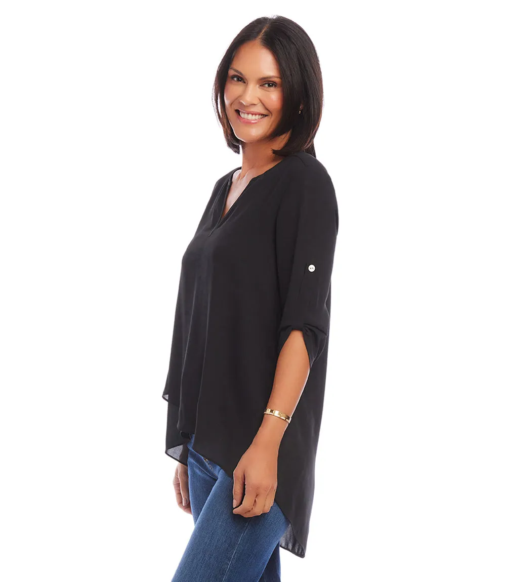 Asymmetric Hem Wrap Top