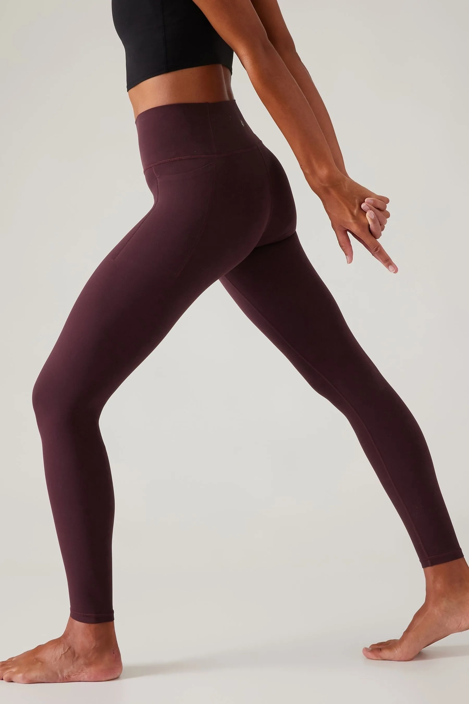 Athleta Burgundy Transcend Stash Leggings