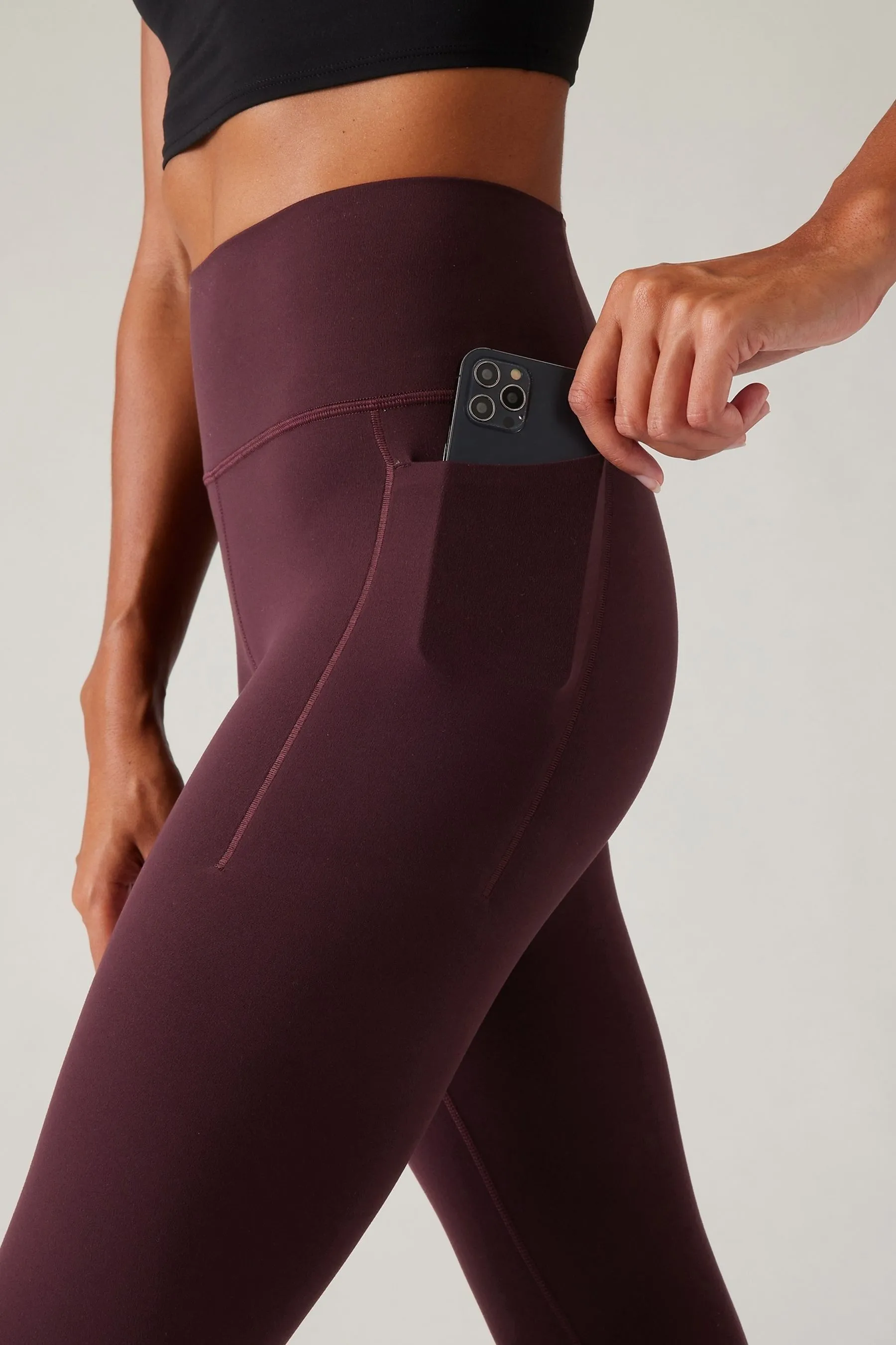 Athleta Burgundy Transcend Stash Leggings