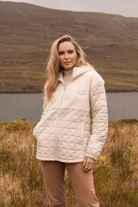 Beige Fleece Quilted Jacket