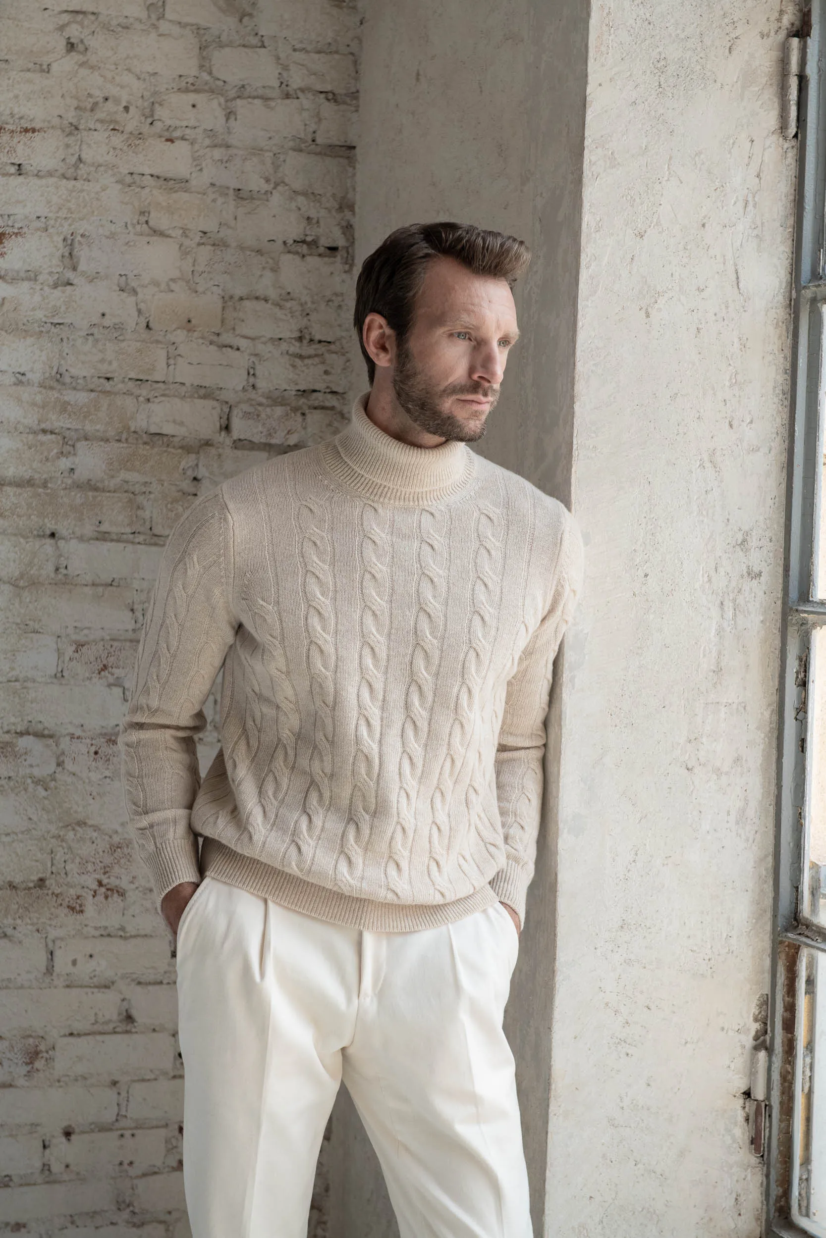 Beige turtleneck – Made in italy