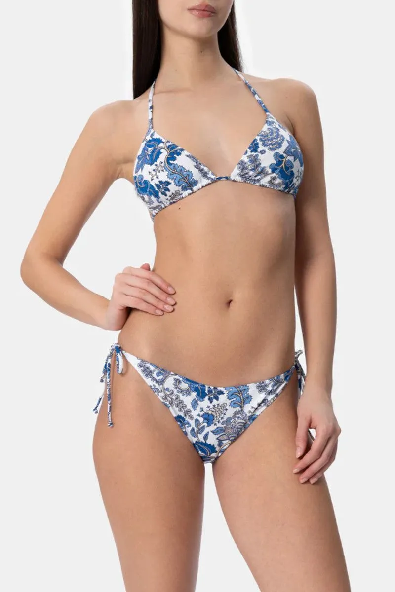 Bikini triangolo con slip donna Blu