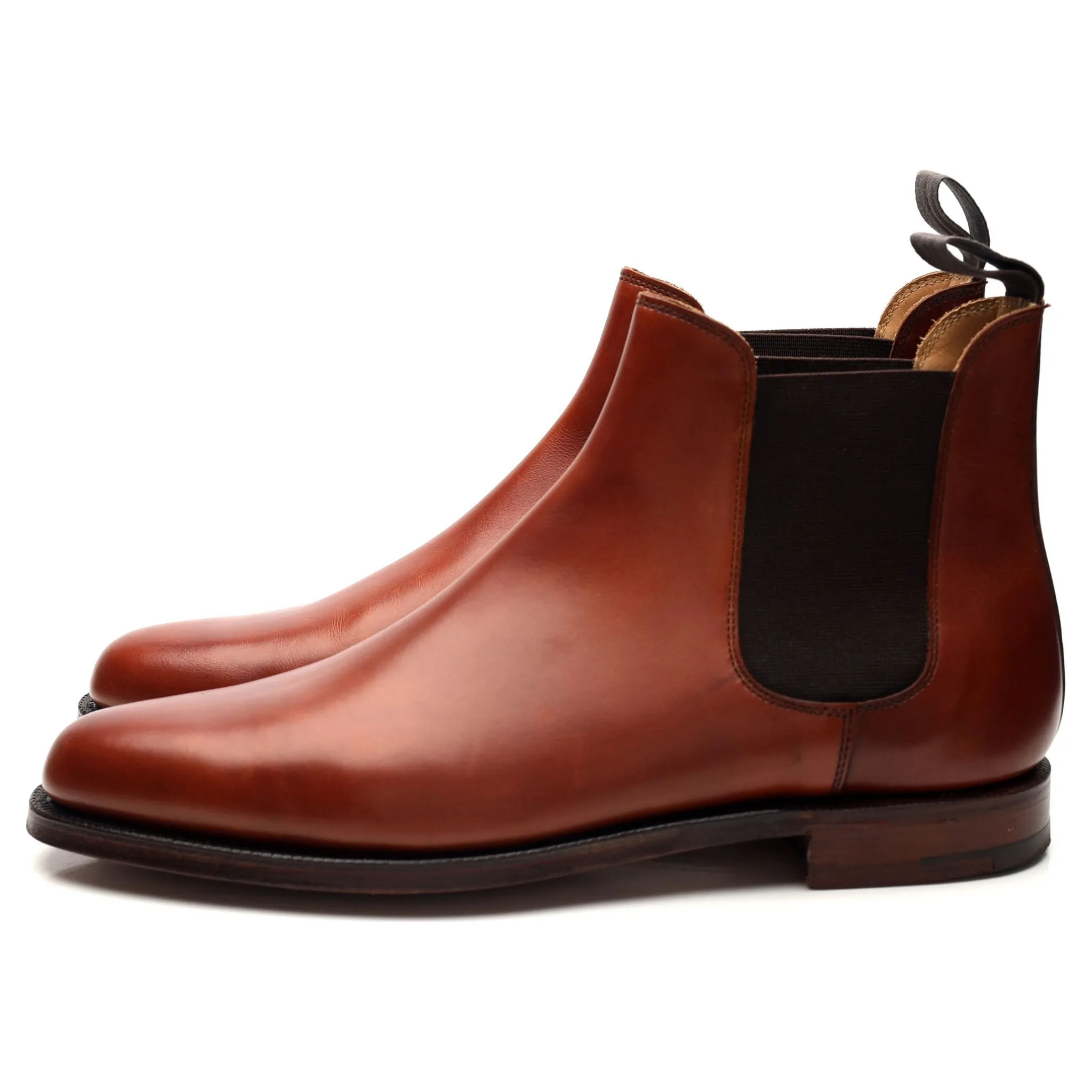 'Bingham 2' Tan Brown Leather Chelsea Boots UK 7.5 E