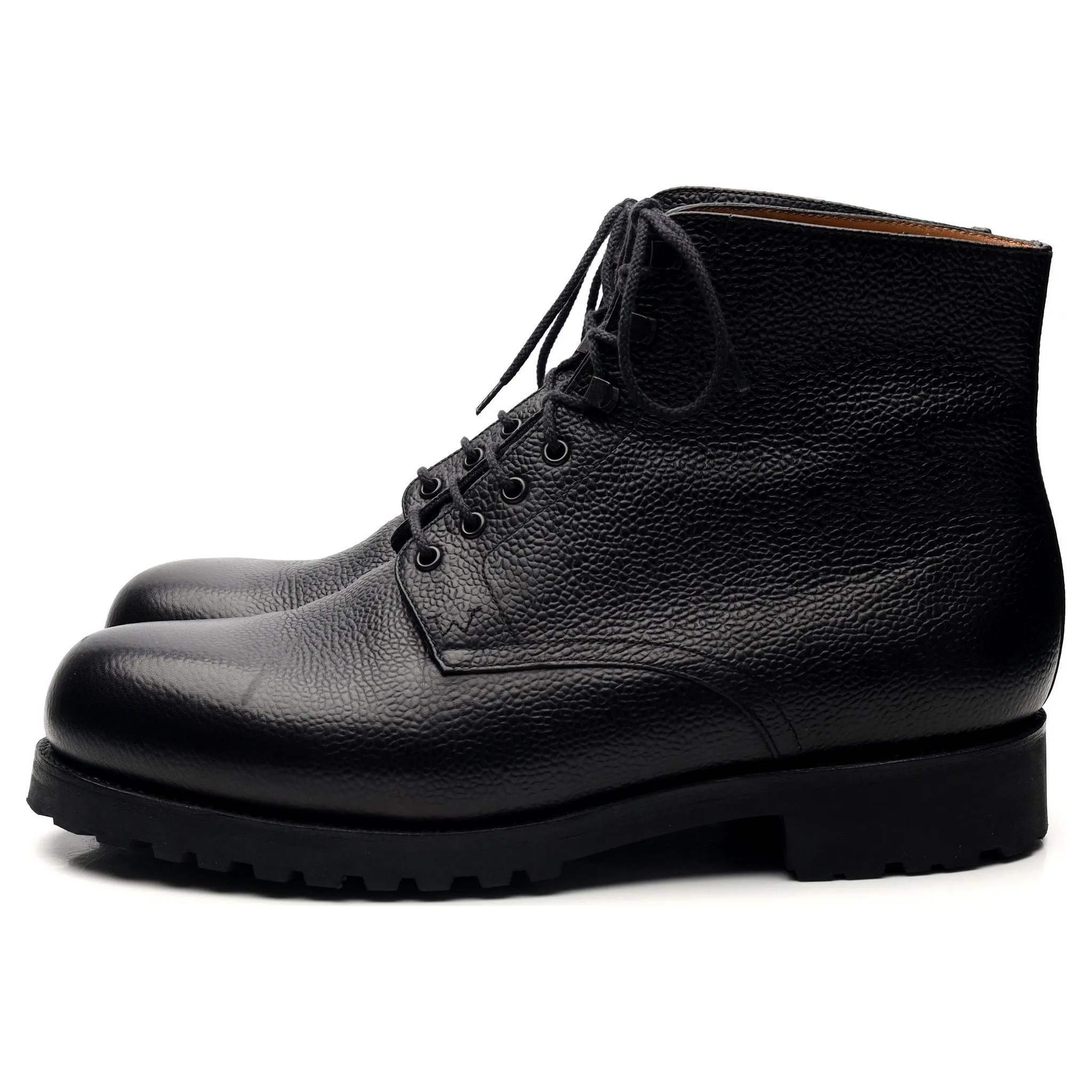 Black Leather Worker Boots 10.5 D UK 11