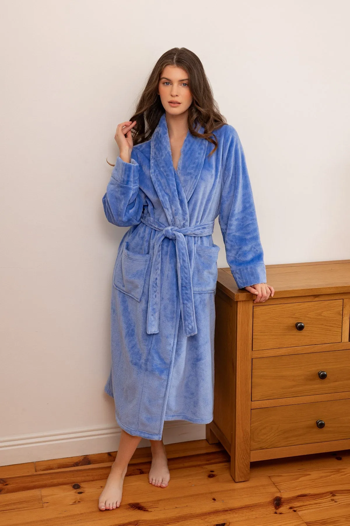 Blue Cosy Flannel Fleece Robe