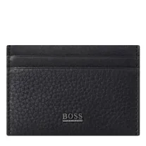 BOSS Helios_S Grained Leather Card Slip Black