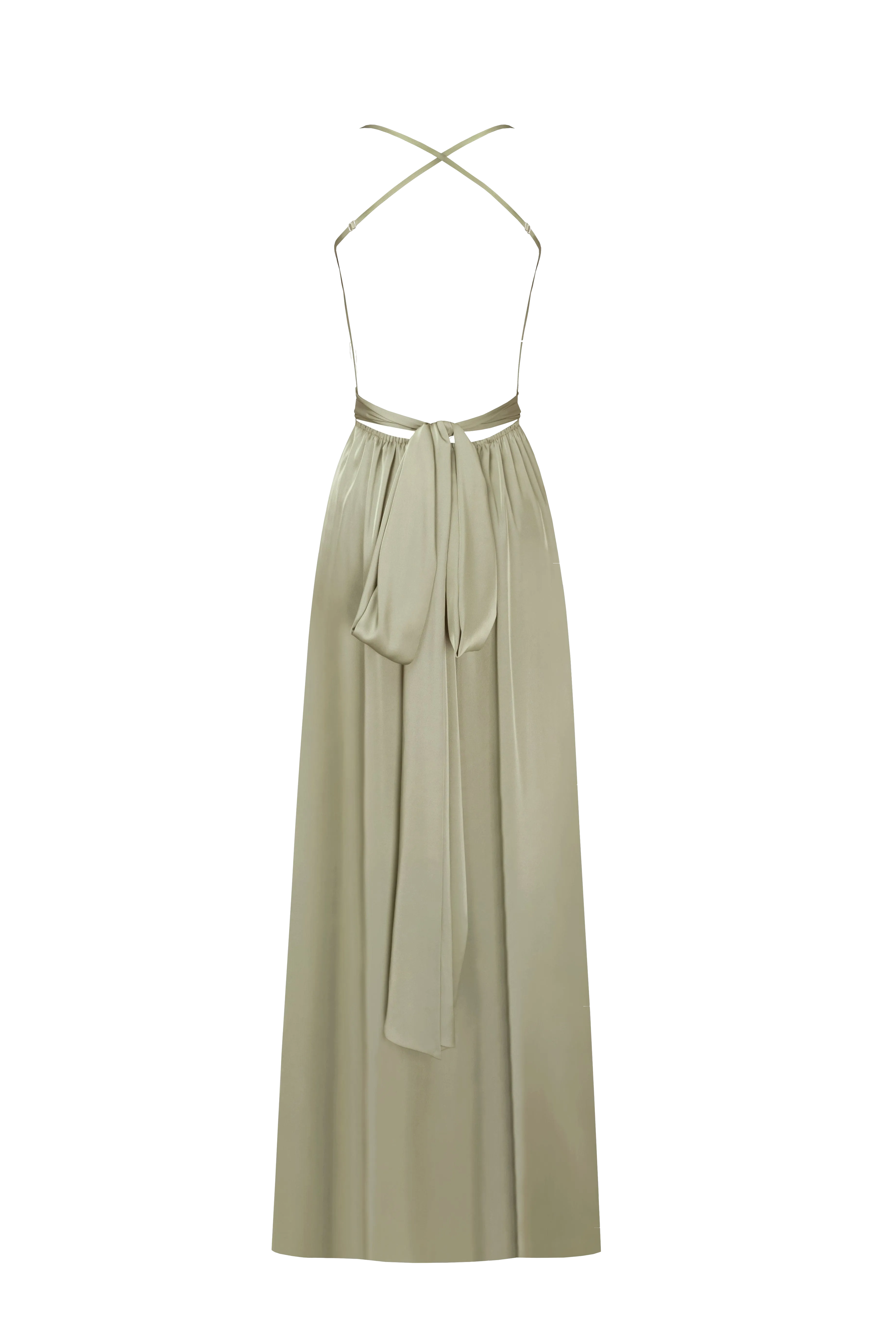 Boudoir olive silk slip dress