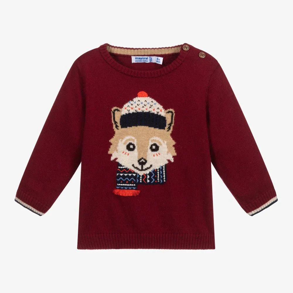 Boys Red Fox Sweater