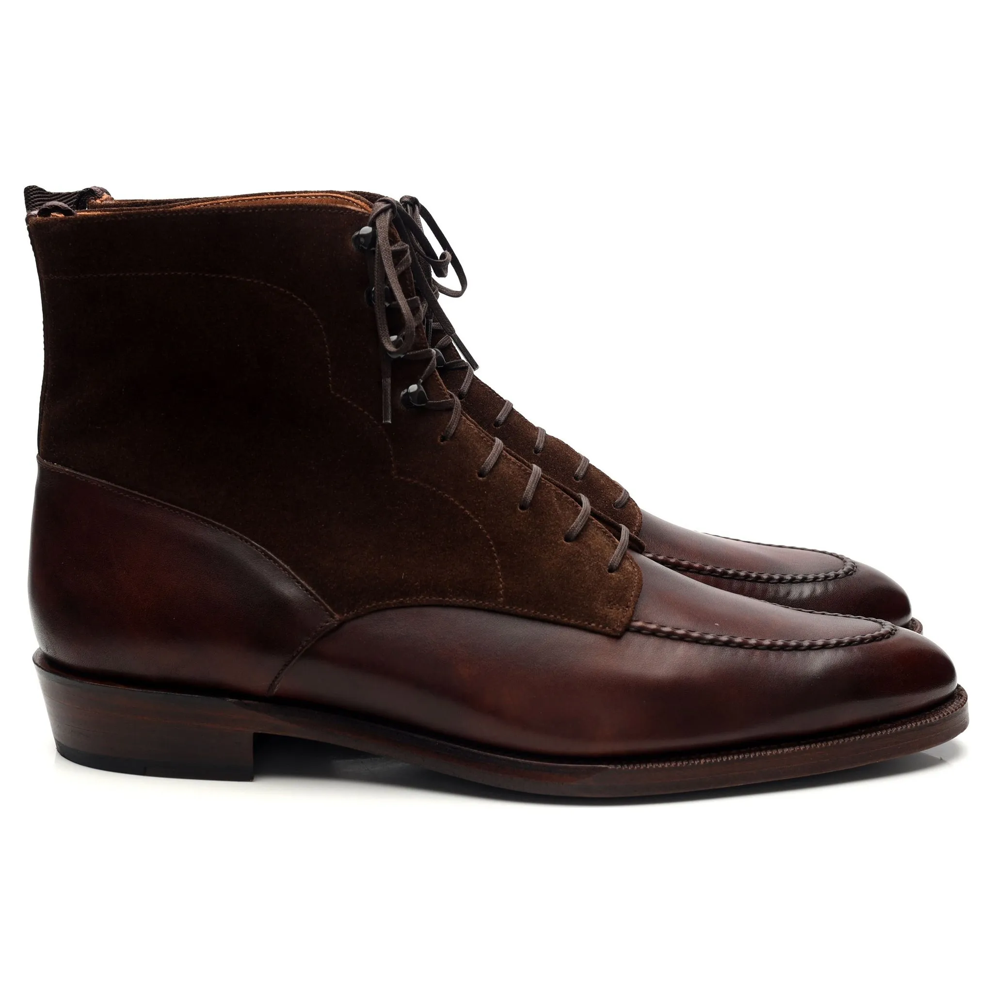 'Bremerton' Dark Brown Museum Leather Boots UK 11 E