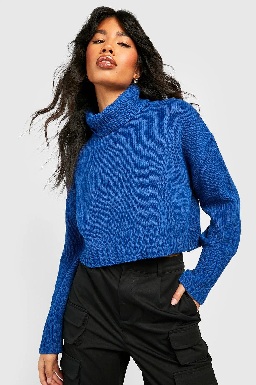 Bright Turtleneck Crop Sweater