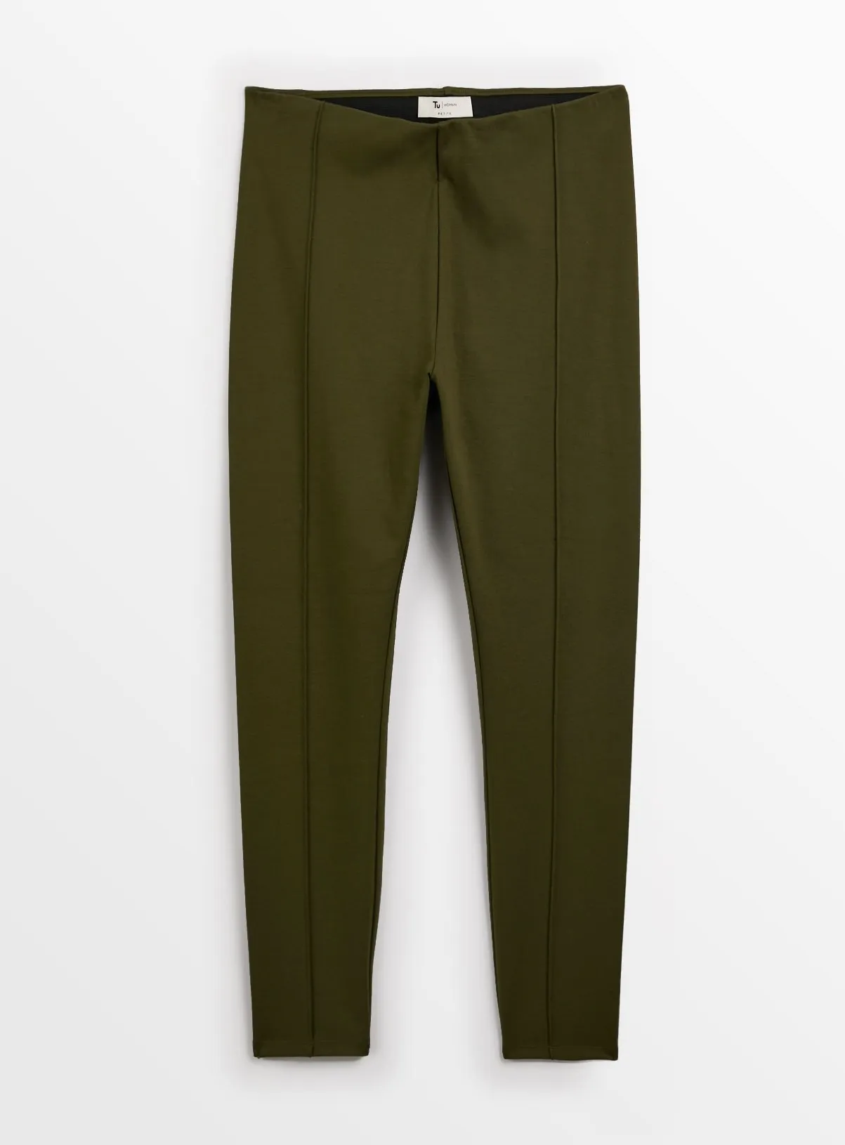 Buy Khaki Smart Ponte Pintuck Leggings 20R | Leggings | Tu