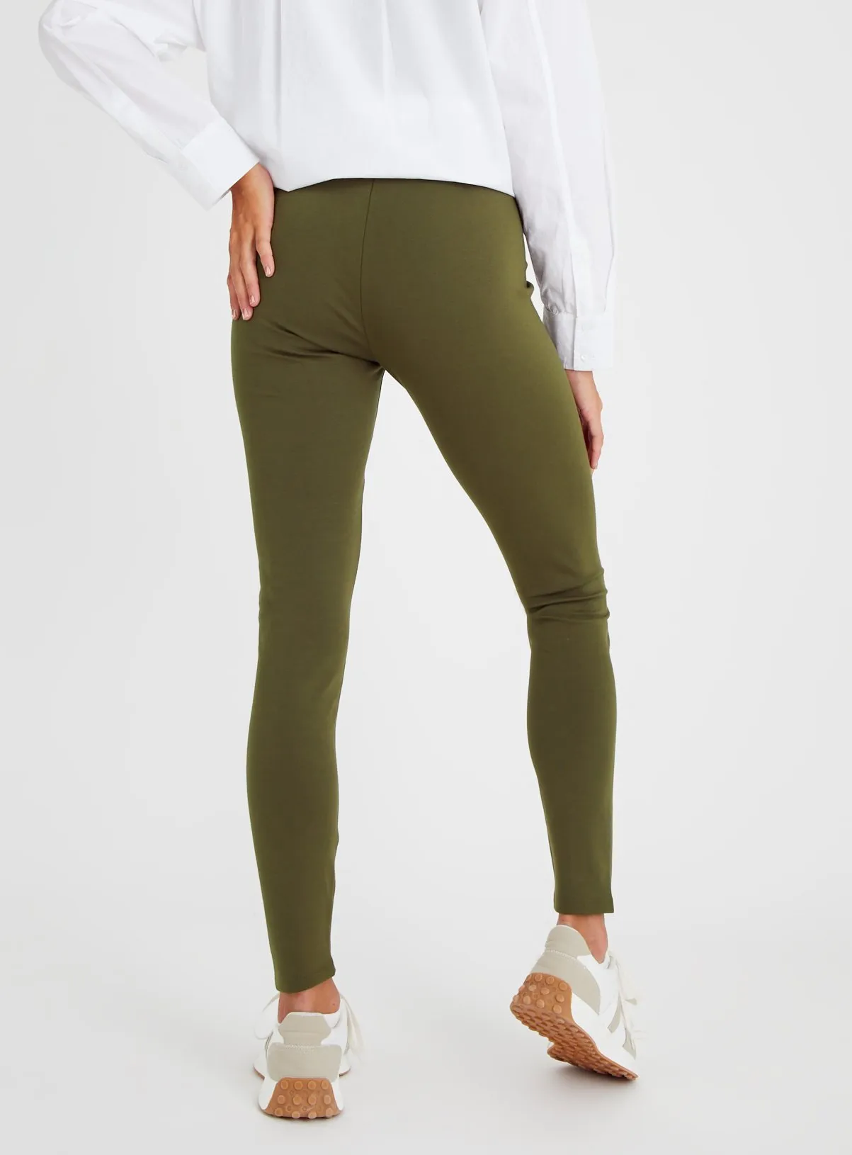 Buy Khaki Smart Ponte Pintuck Leggings 20R | Leggings | Tu