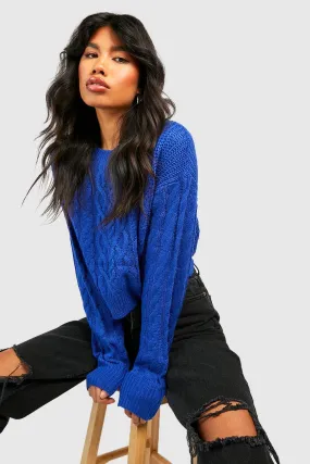 Cable Knit Crop Sweater