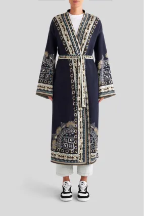 Carpet Print Jacquard Knit Coat