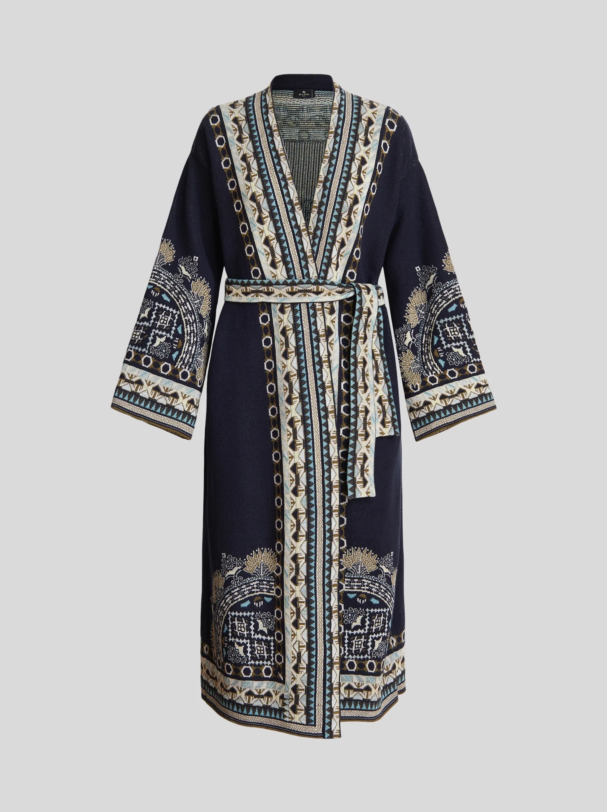 Carpet Print Jacquard Knit Coat