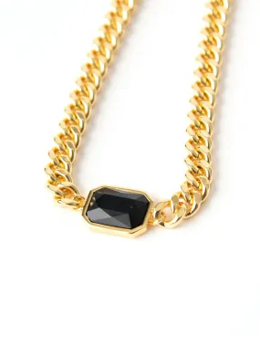 Chunky Choker Gem Black