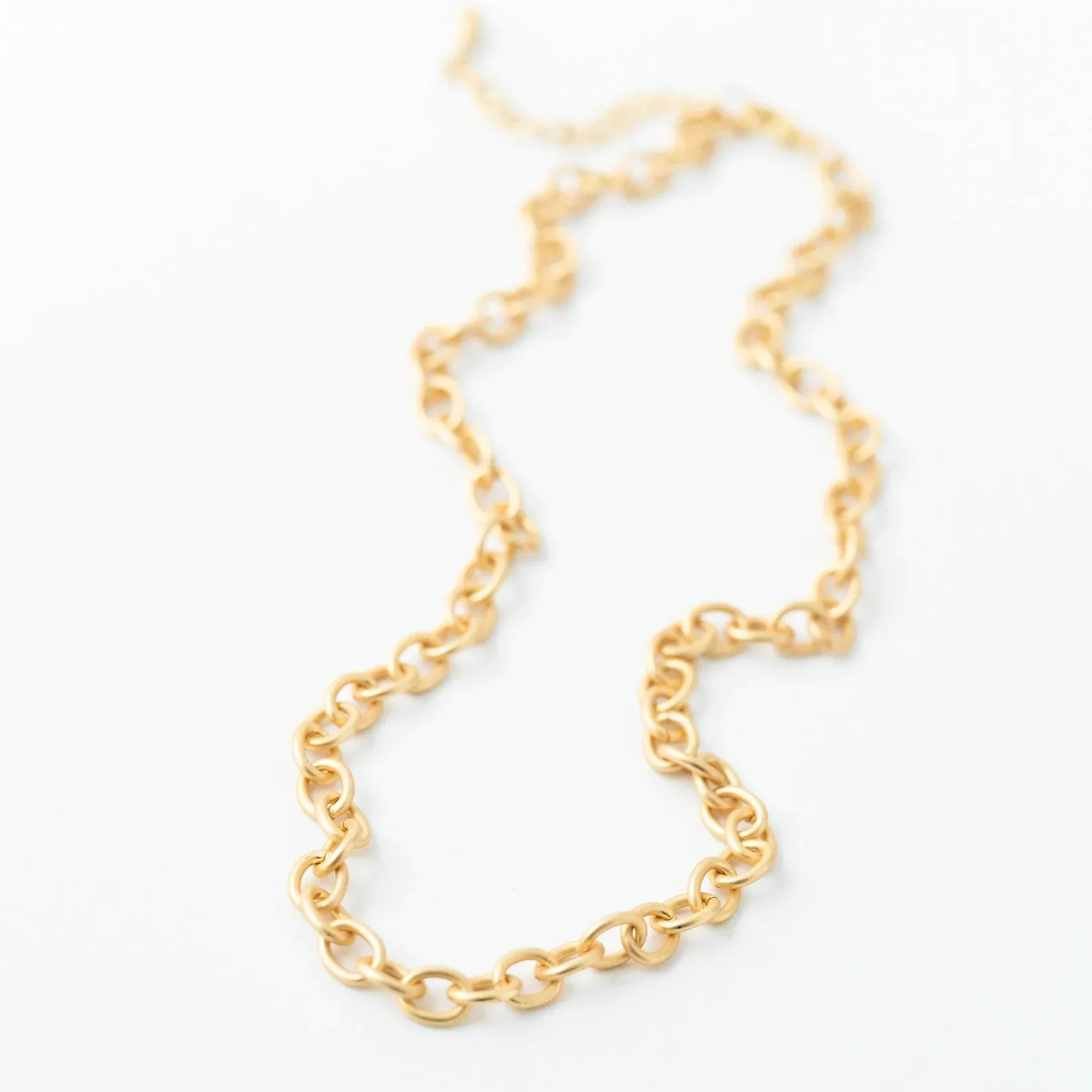 Chunky Matte Gold Cable Chain Necklace- WS