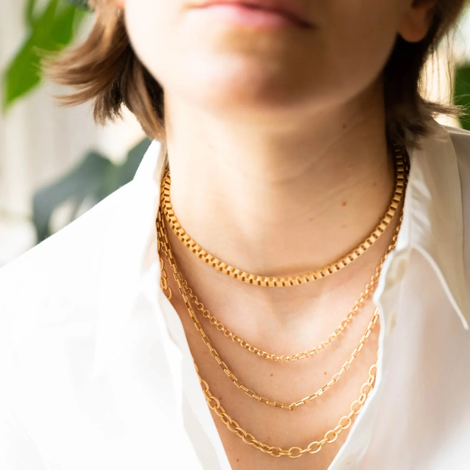 Chunky Matte Gold Cable Chain Necklace- WS