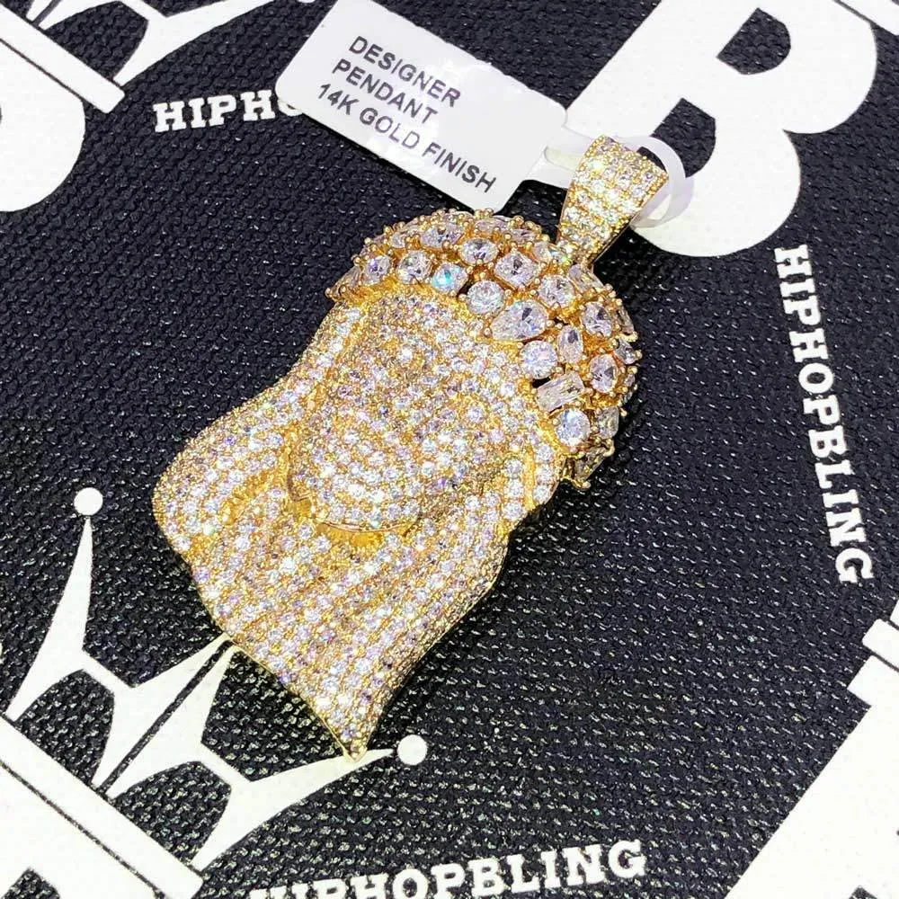 Chunky Pave Jesus Piece CZ Hip Hop Bling Bling Pendant