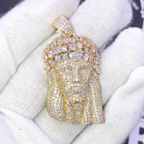 Chunky Pave Jesus Piece CZ Hip Hop Bling Bling Pendant