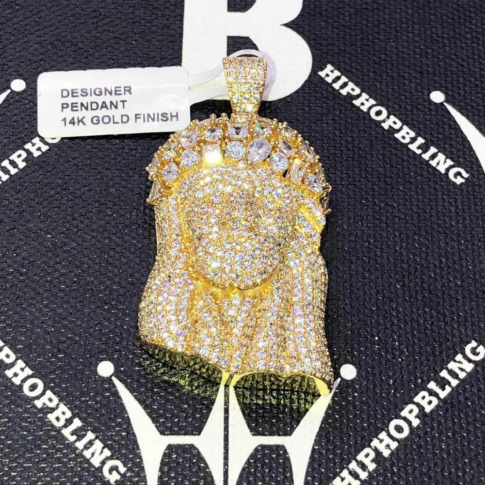 Chunky Pave Jesus Piece CZ Hip Hop Bling Bling Pendant