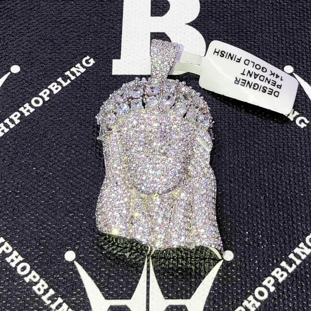 Chunky Pave Jesus Piece CZ Hip Hop Bling Bling Pendant