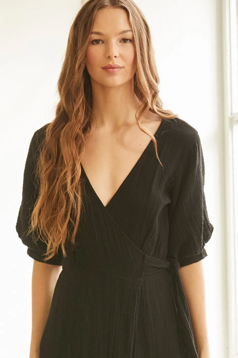 Condesa Wrap Maxi Dress - Black