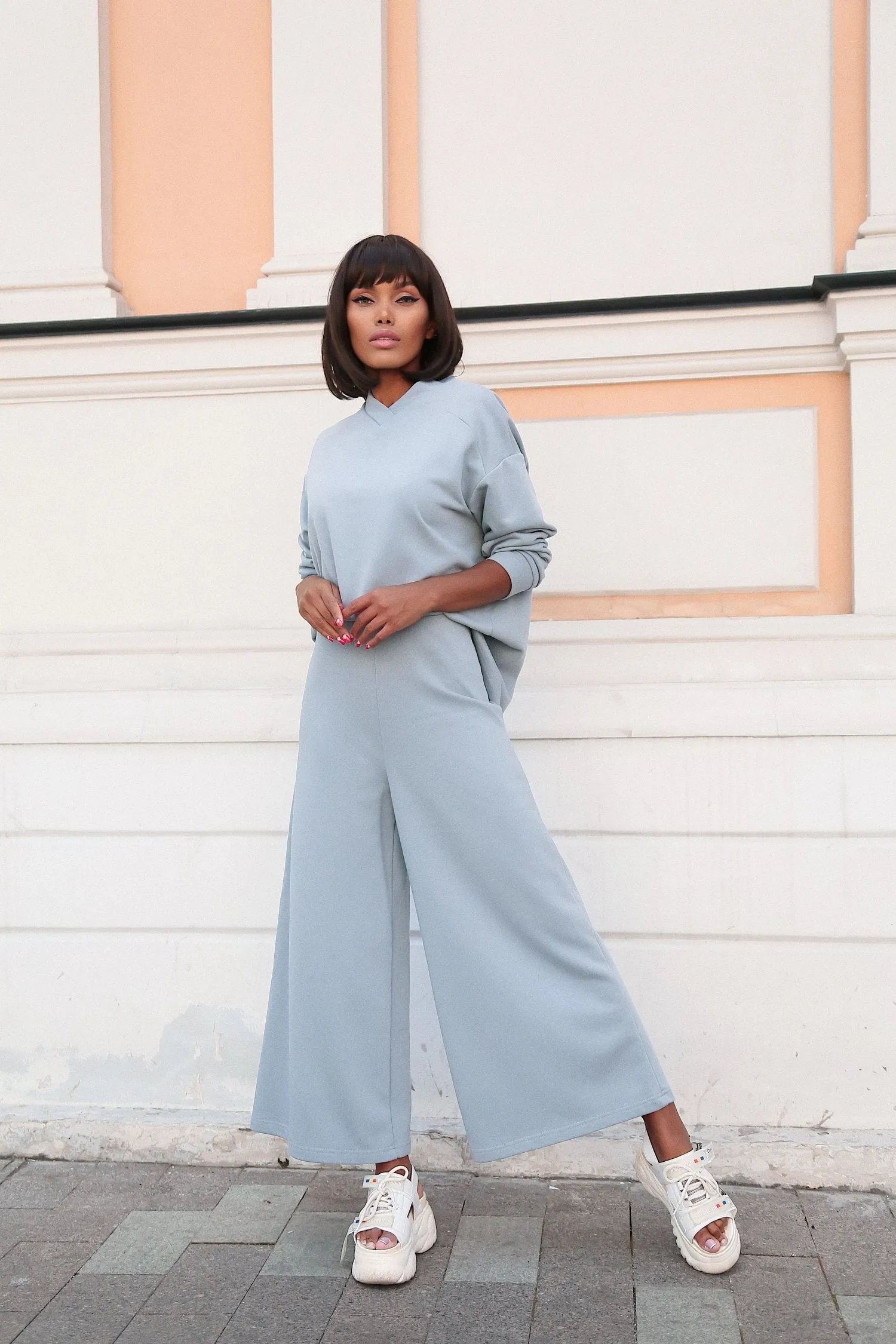 Cotton Suit With Culottes