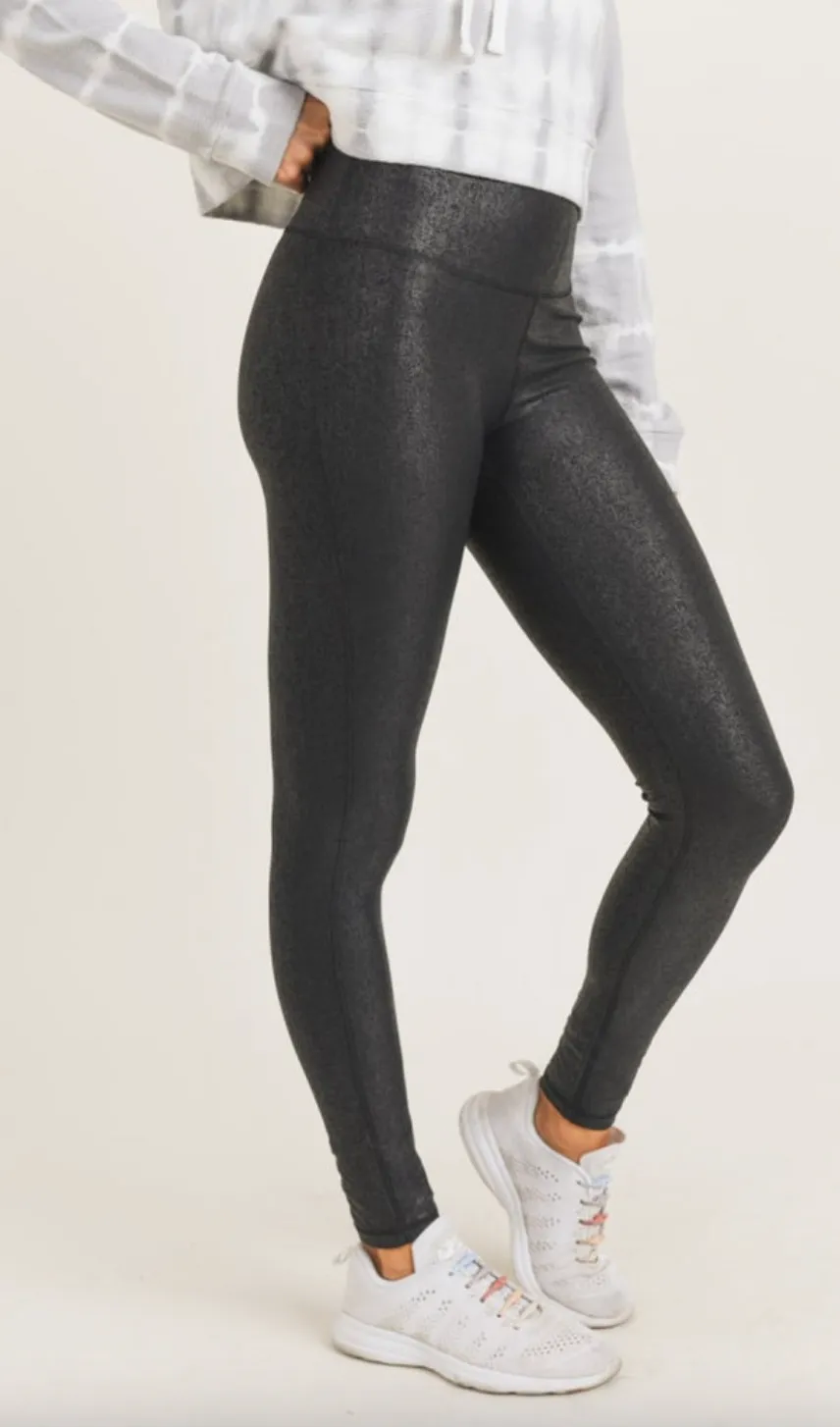 Crackle Glaze High-Waisted Leggings