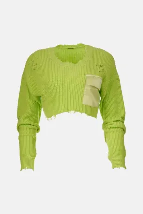 Cropped Devin Sweater - Lime