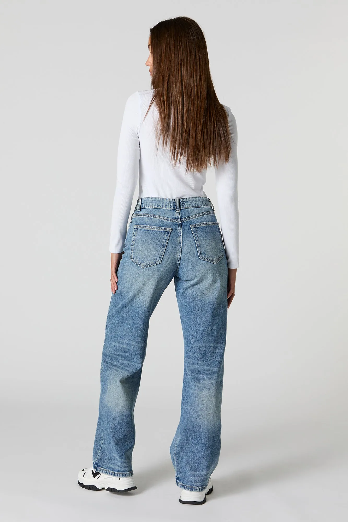 Dark Vintage Wash High Rise Wide Leg Jean