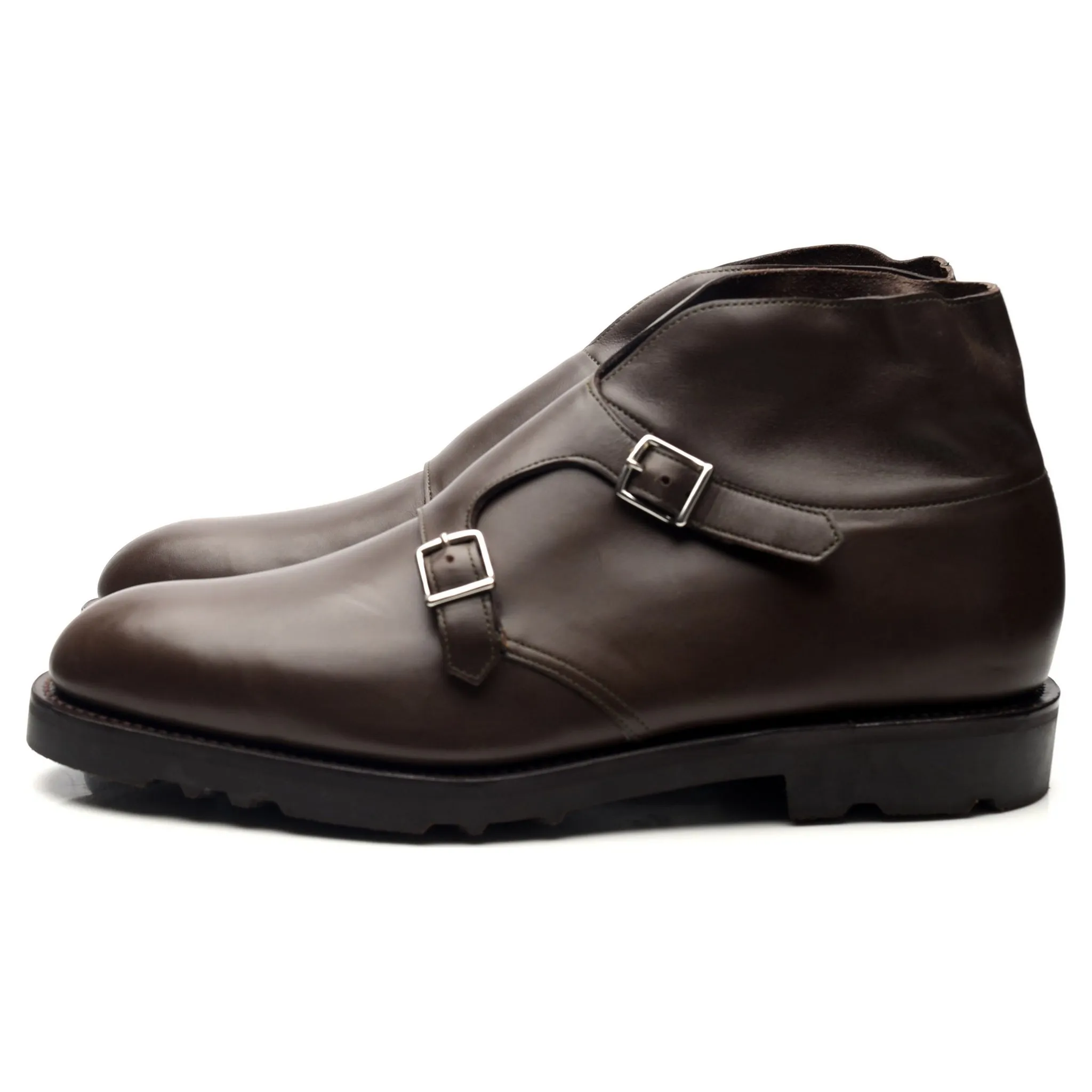 'Debee' Brown Leather Double Monk Strap Boots UK 10 E