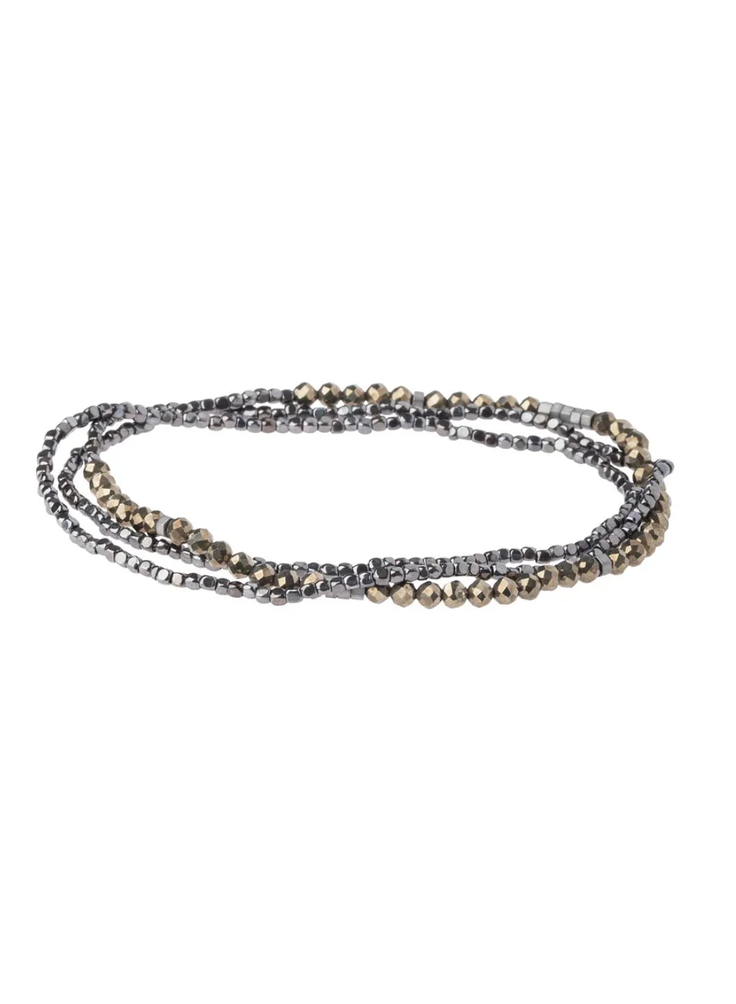 Delicate Pyrite Stone Wrap Bracelet/ Necklace