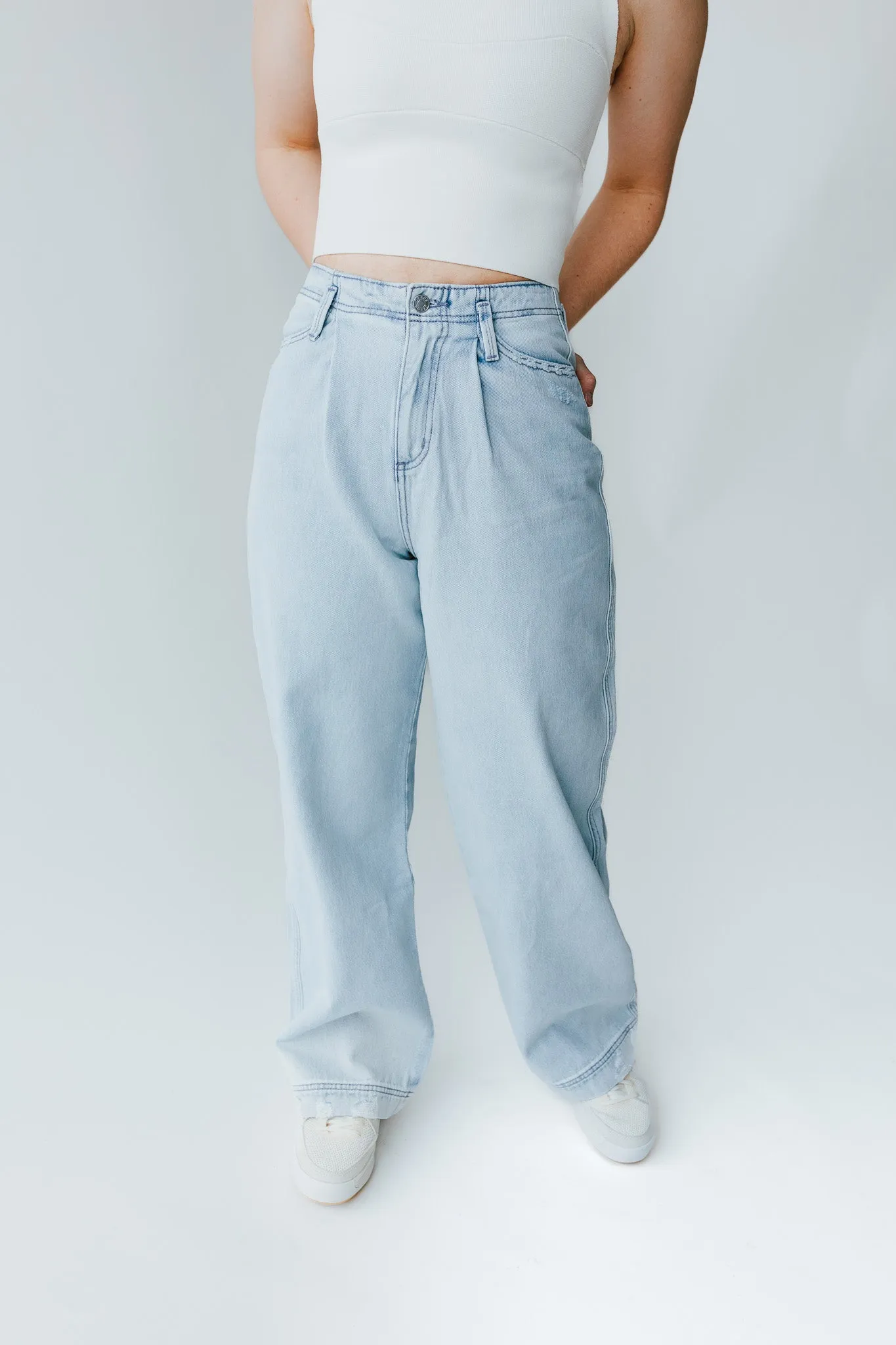 Denim: Toledo High Rise Wide Leg Jean in Light Blue