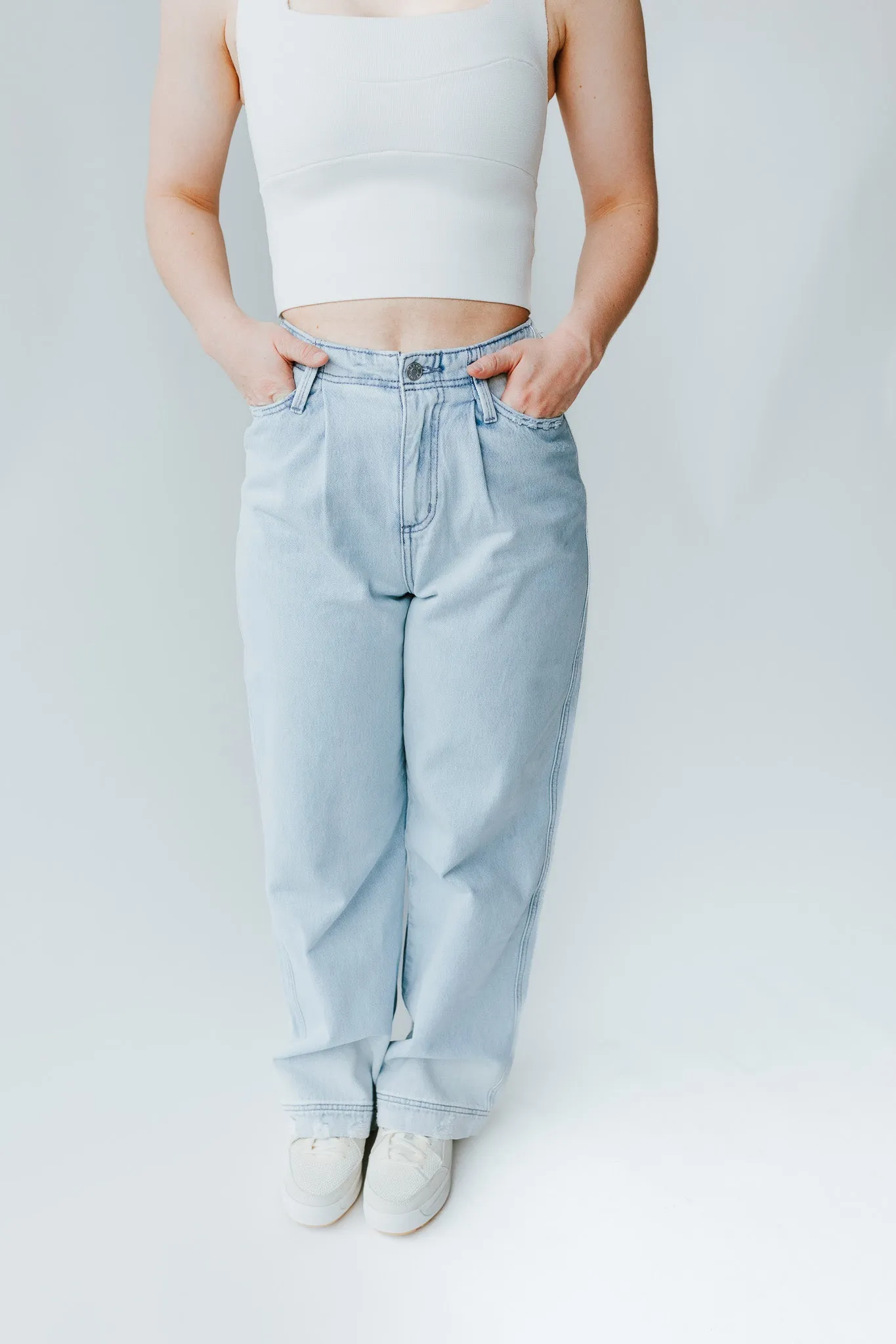 Denim: Toledo High Rise Wide Leg Jean in Light Blue