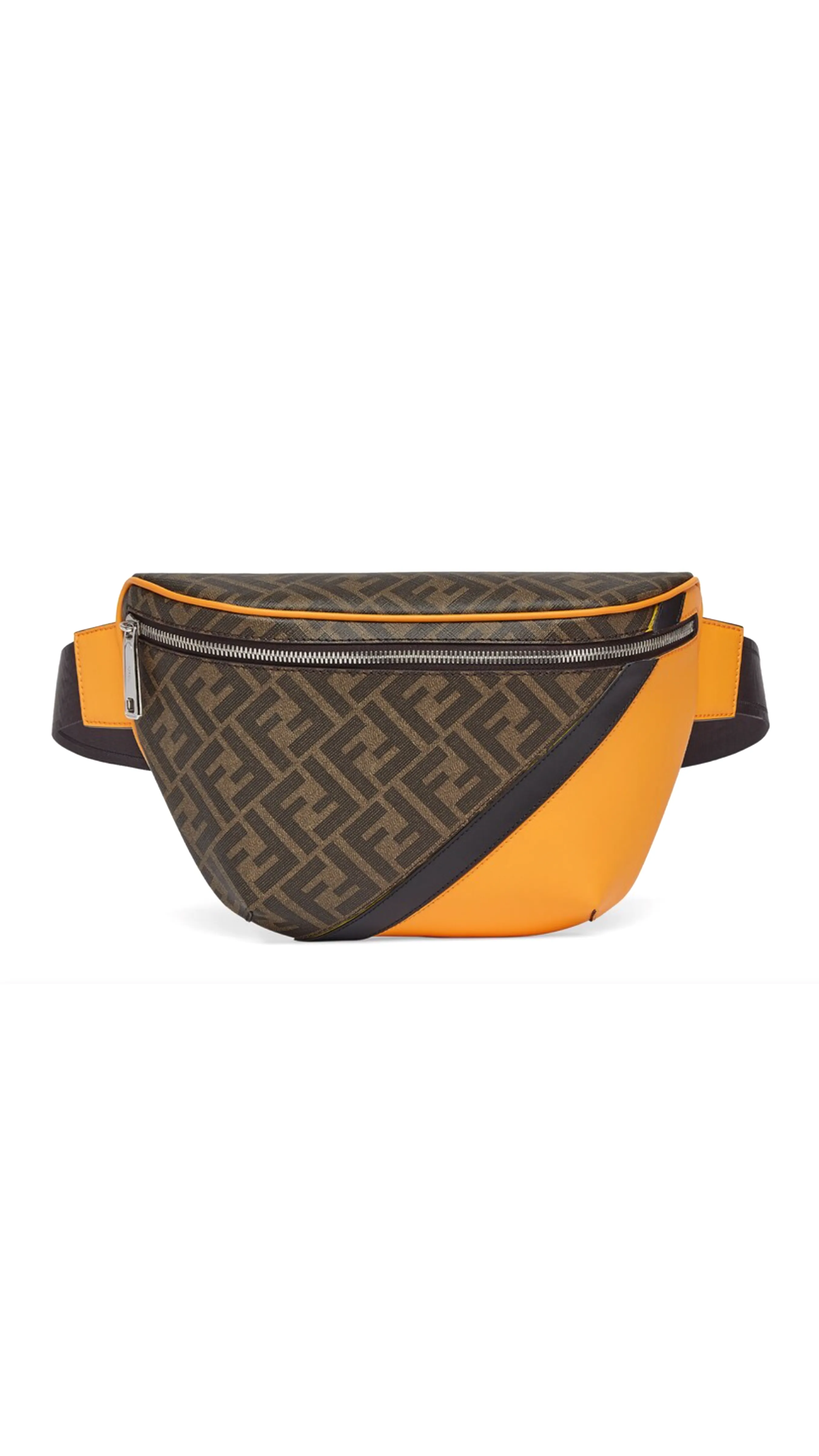 Diagonal Belt Bag - Brown/Yellow