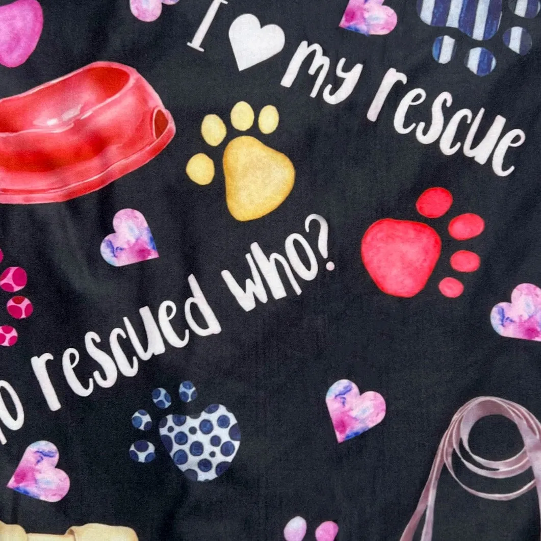 Dog Rescue Print Black Leggings