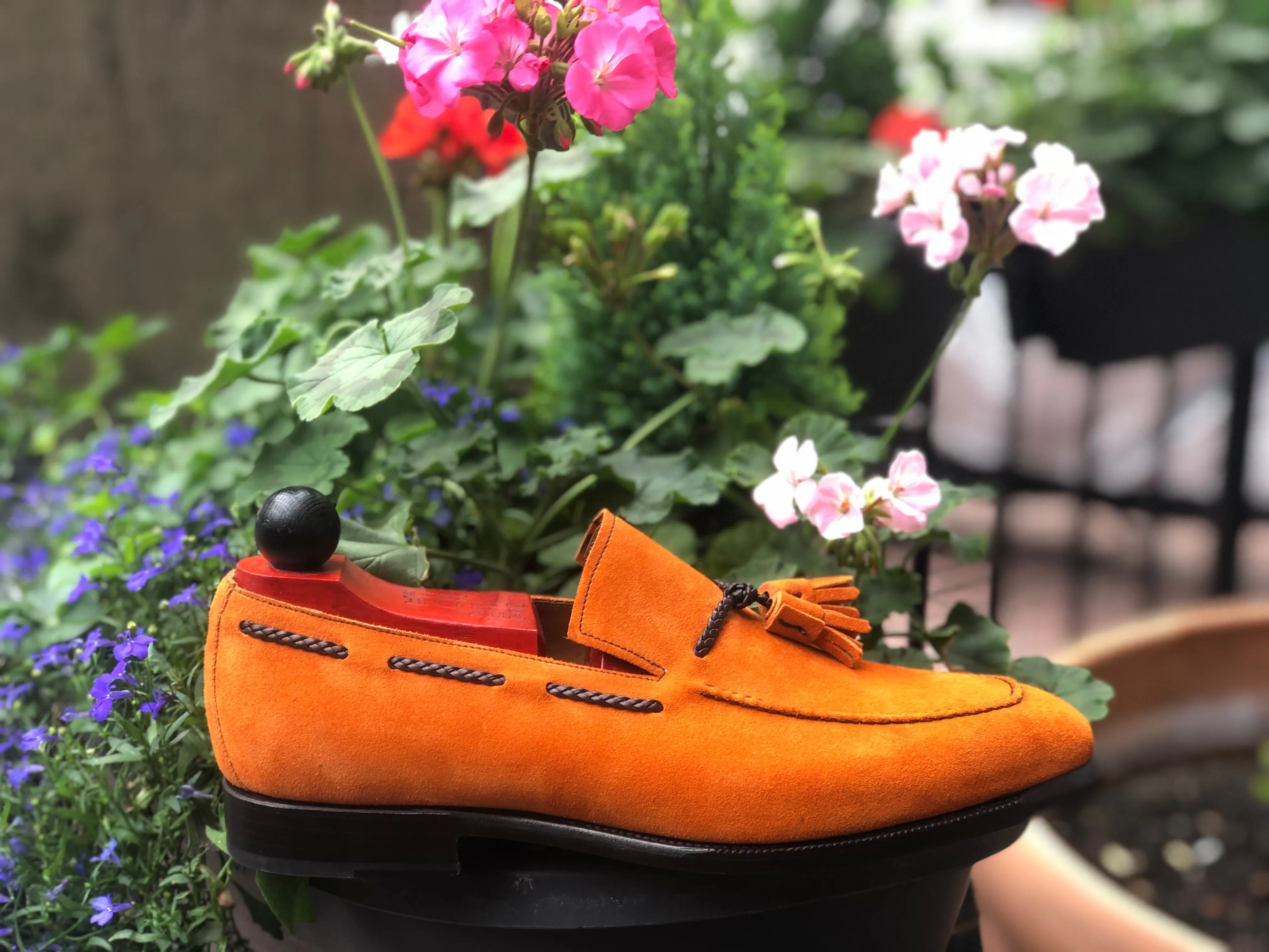 Eskapa - MTO - Orange Suede - LPB Last - Single Leather Sole