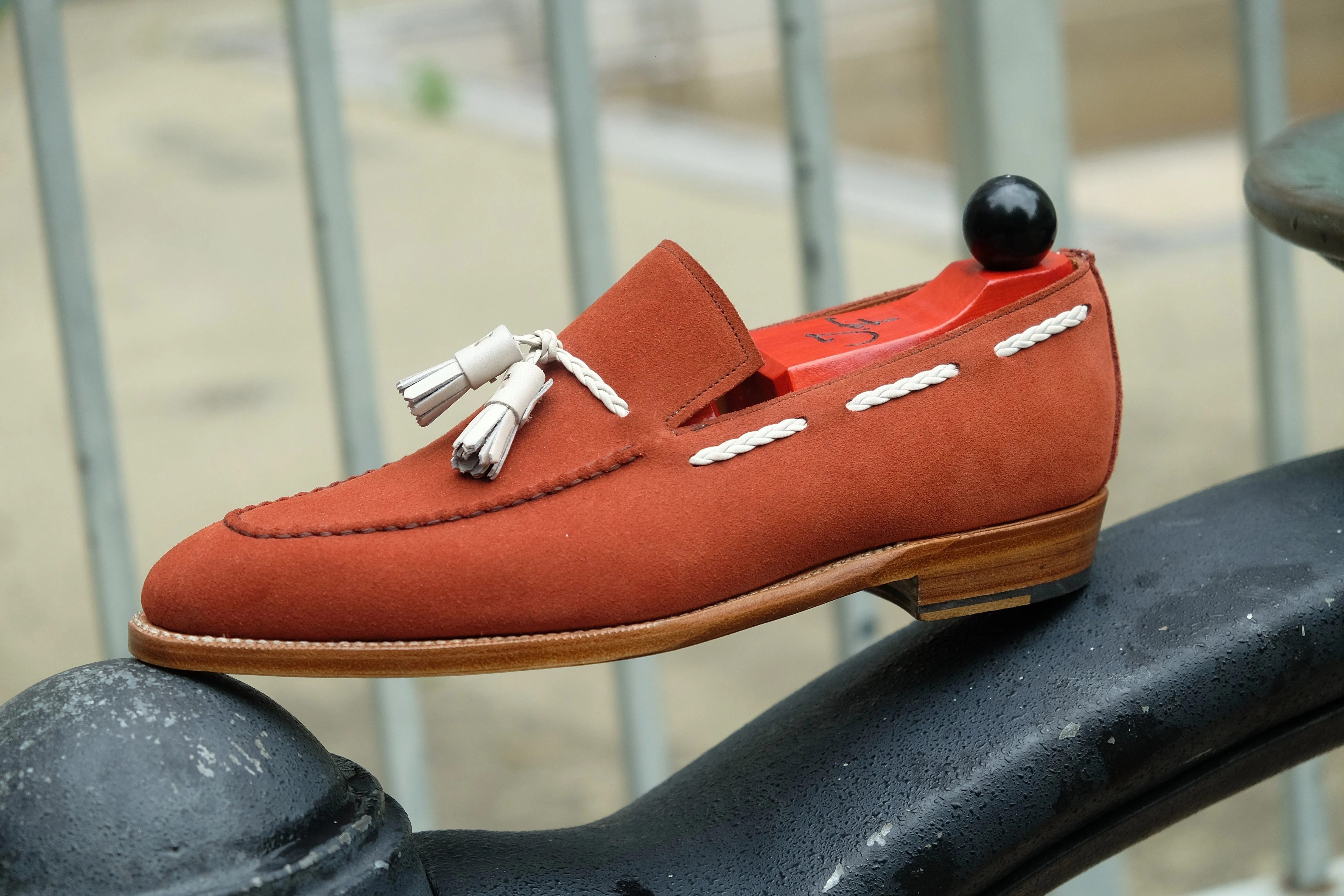 Eskapa - MTO - Rust Suede / Natural Crust Tassel - LPB Last - Single Leather Sole