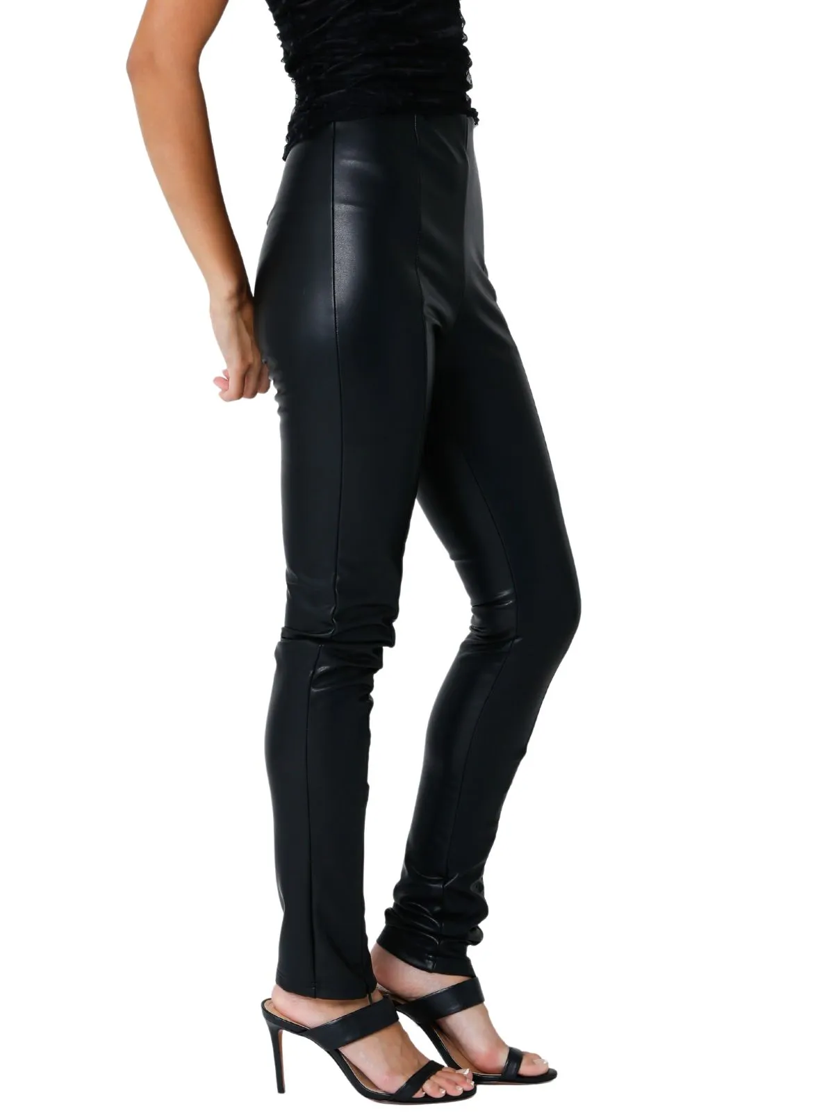 Faux Leather Leggings in Black